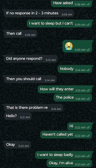 whatsapp chat with a friend
